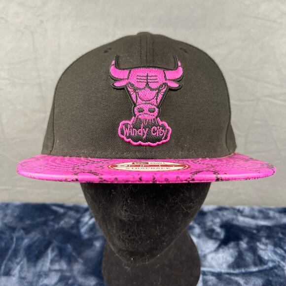 Chicago Bulls Hat Snakeskin Style New Era 9Fifty Strapback Hardwood Classics NBA - Picture 1 of 14